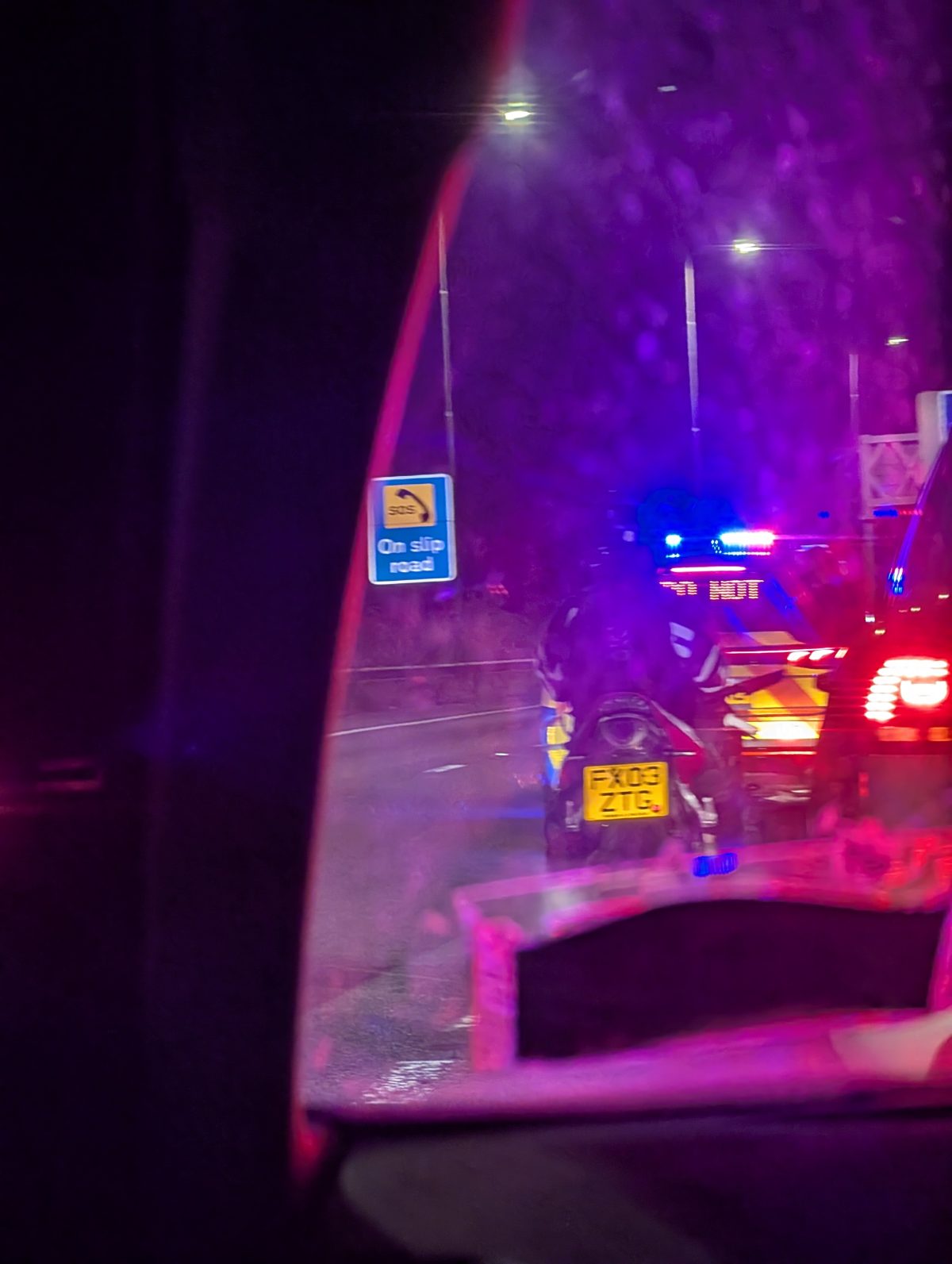 Crash on the M62 at M62, Worsley — photo from the scene