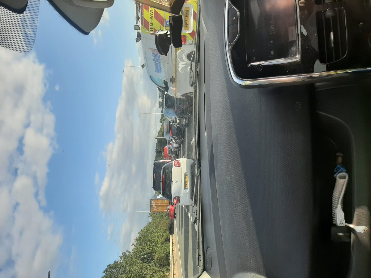 Crash on the M1 at Between J23A and J23 — photo from the scene
