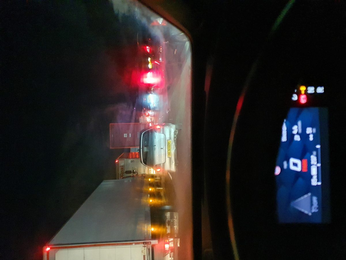 Incident on the M1 at 13 and 14 — photo from the scene