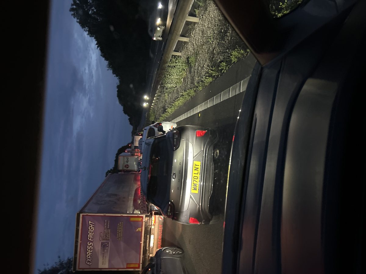 Incident on the M42 at Between 10 and 9 — photo from the scene