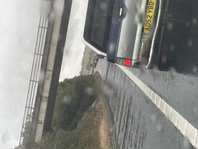 Heavy traffic on the M11 at M11, Ickleton, Cambridgeshire — photo from the scene