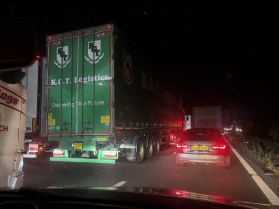 Crash on the M6 at M6, Rugby — photo from the scene
